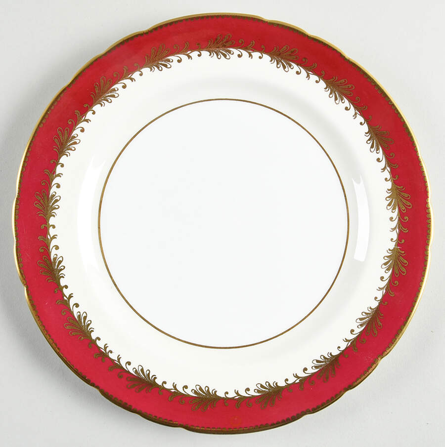 Rutland Burgundy Luncheon Plate by John  Aynsley & Sons-1
