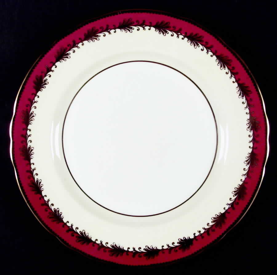 Rutland Burgundy Dinner Plate by John  Aynsley & Sons-1