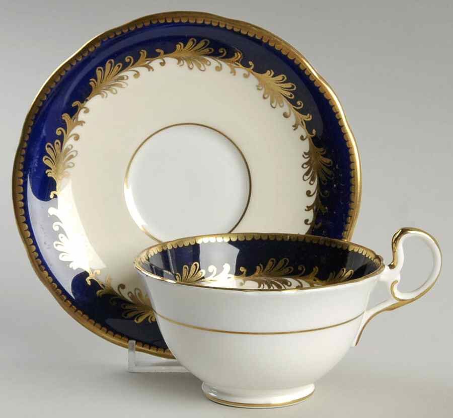 Rutland Cobalt Blue Footed Cup & Saucer Set by John  Aynsley & Sons-1