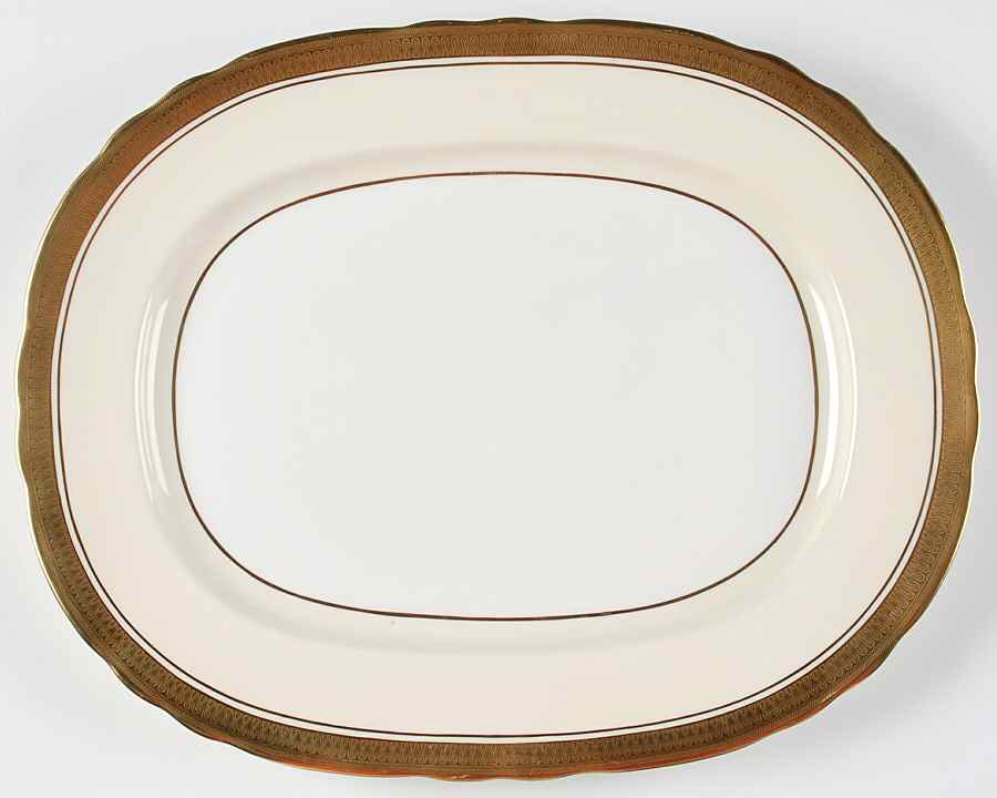 Sandringham (Scalloped) 15" Oval Serving Platter by John  Aynsley & Sons-1