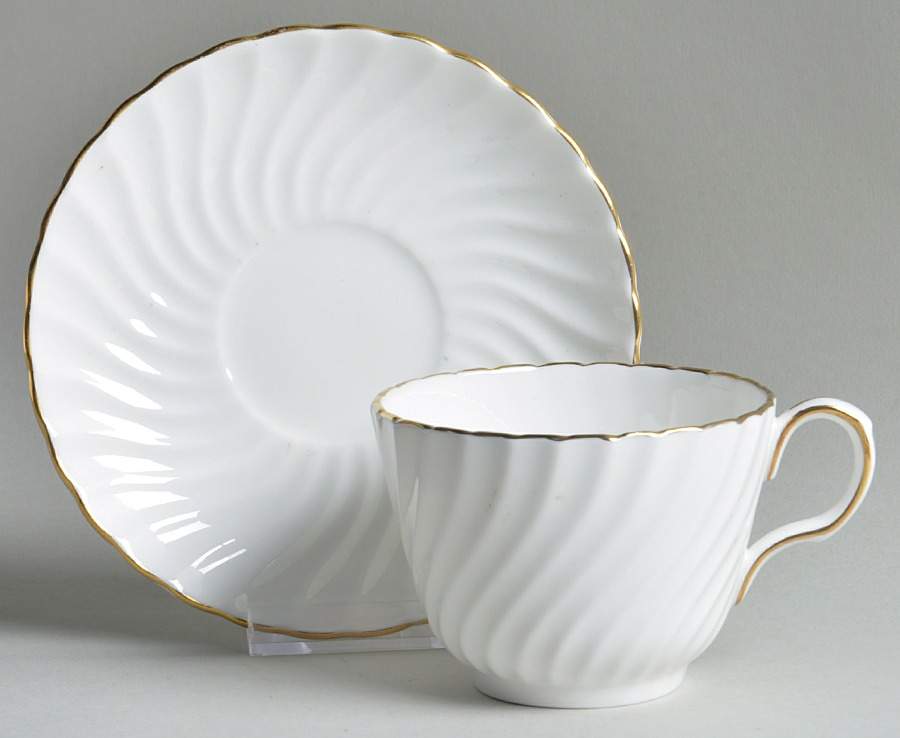 Simplicity Flat Cup & Saucer Set by John  Aynsley & Sons-1