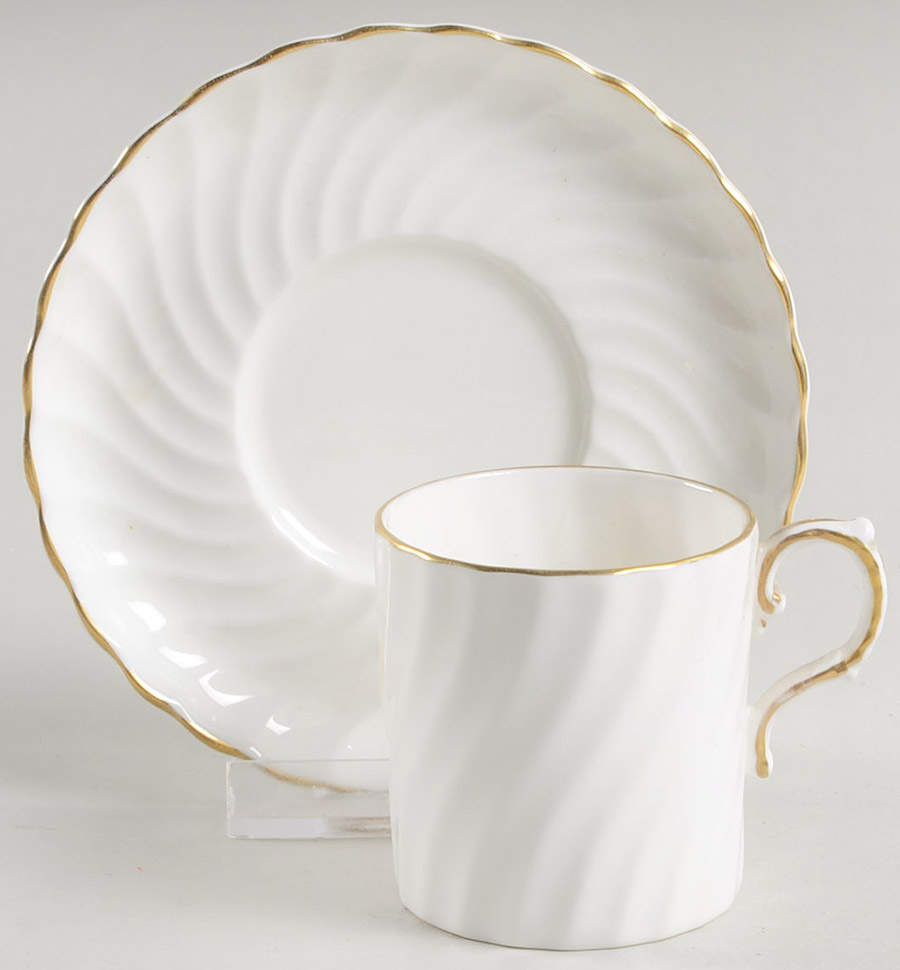 Simplicity Flat Demitasse Cup & Saucer Set by John  Aynsley & Sons-1