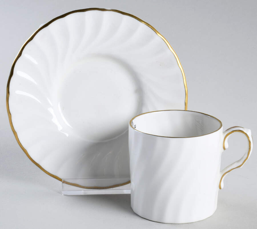 Simplicity Flat Demitasse Cup & Saucer Set by John  Aynsley & Sons-1