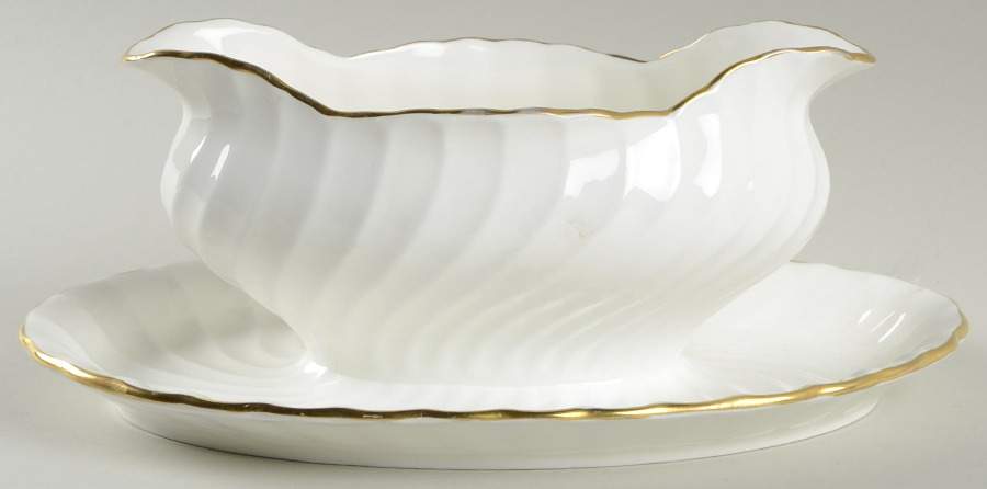 Simplicity Gravy Boat with Attached Underplate by John  Aynsley & Sons-1