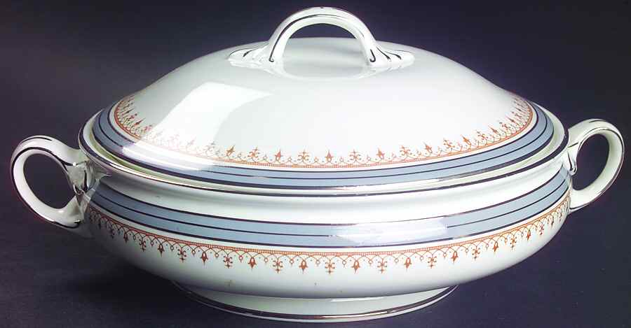Silver Shadow Round Covered Vegetable by John  Aynsley & Sons-1