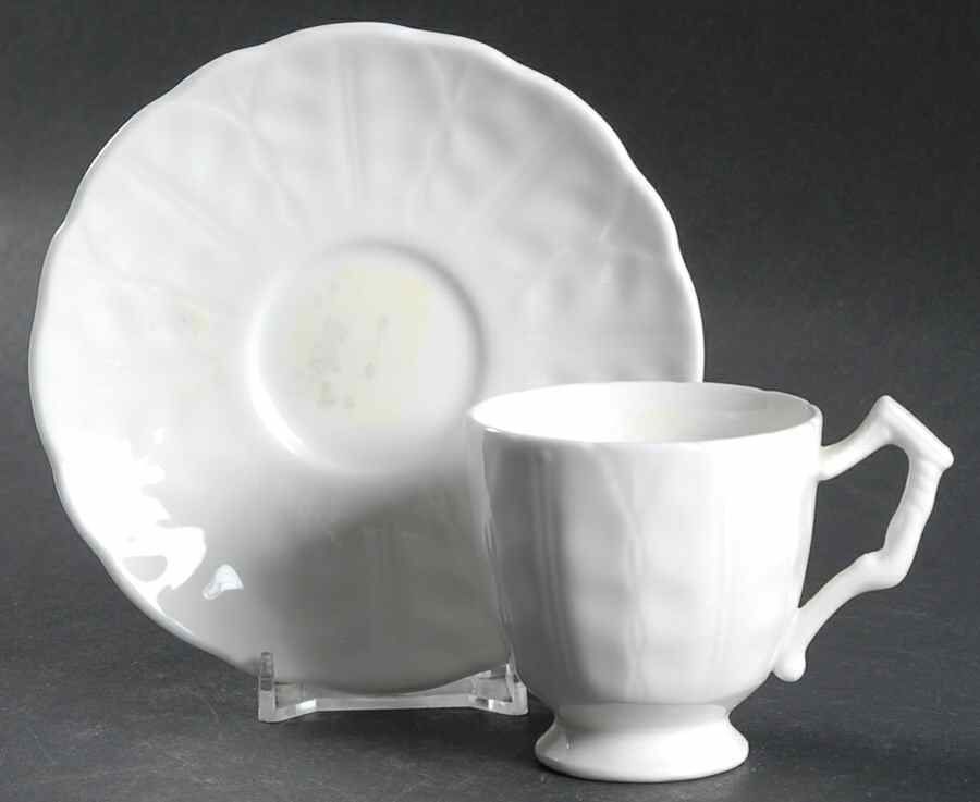 Snow Crocus Footed Demitasse Cup & Saucer Set by John  Aynsley & Sons-1