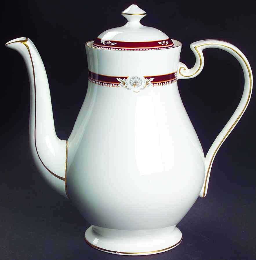 South Pacific Red Maroon Coffee Pot & Lid by John  Aynsley & Sons-1