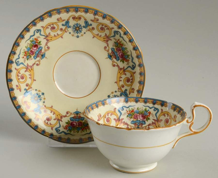 St. Clair Footed Cup & Saucer Set by John  Aynsley & Sons-1