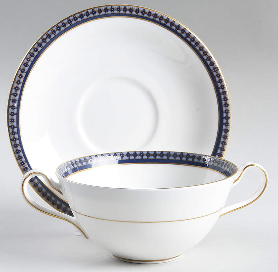 Twilight Flat Cream Soup Bowl & Saucer Set by John  Aynsley & Sons-1