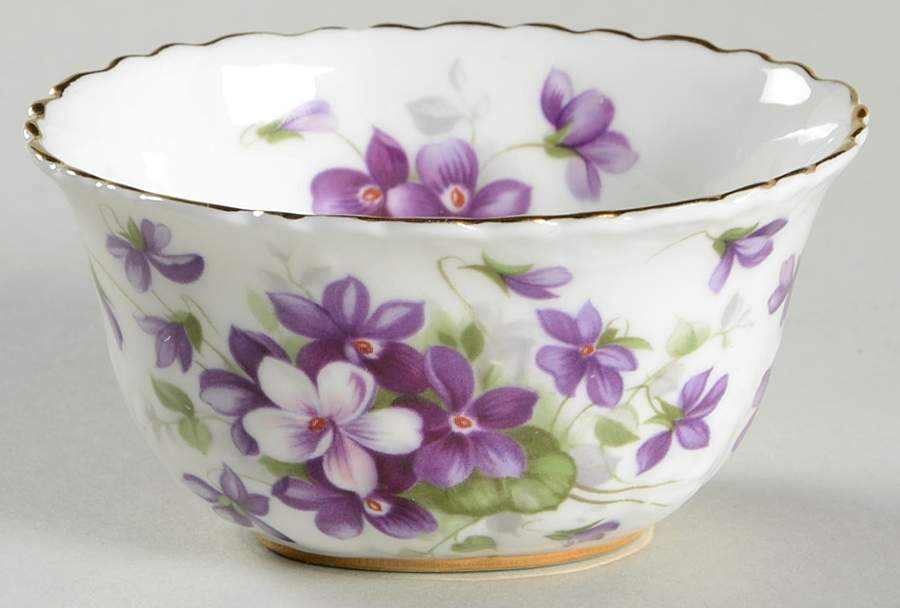 Violette (White Background) Mini Open Sugar Bowl by John  Aynsley & Sons-1