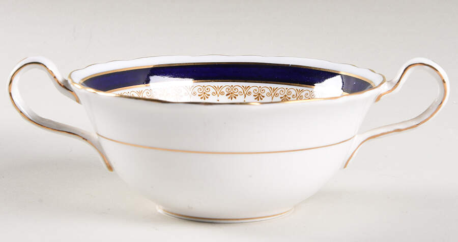 Warwick Blue Flat Cream Soup Bowl by John  Aynsley & Sons-1
