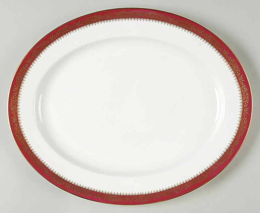 Warwick Red (Smooth) 13" Oval Serving Platter by John  Aynsley & Sons-1
