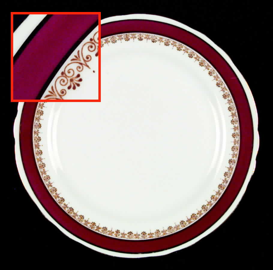 Warwick Red (Scalloped) Salad Plate by John  Aynsley & Sons-1