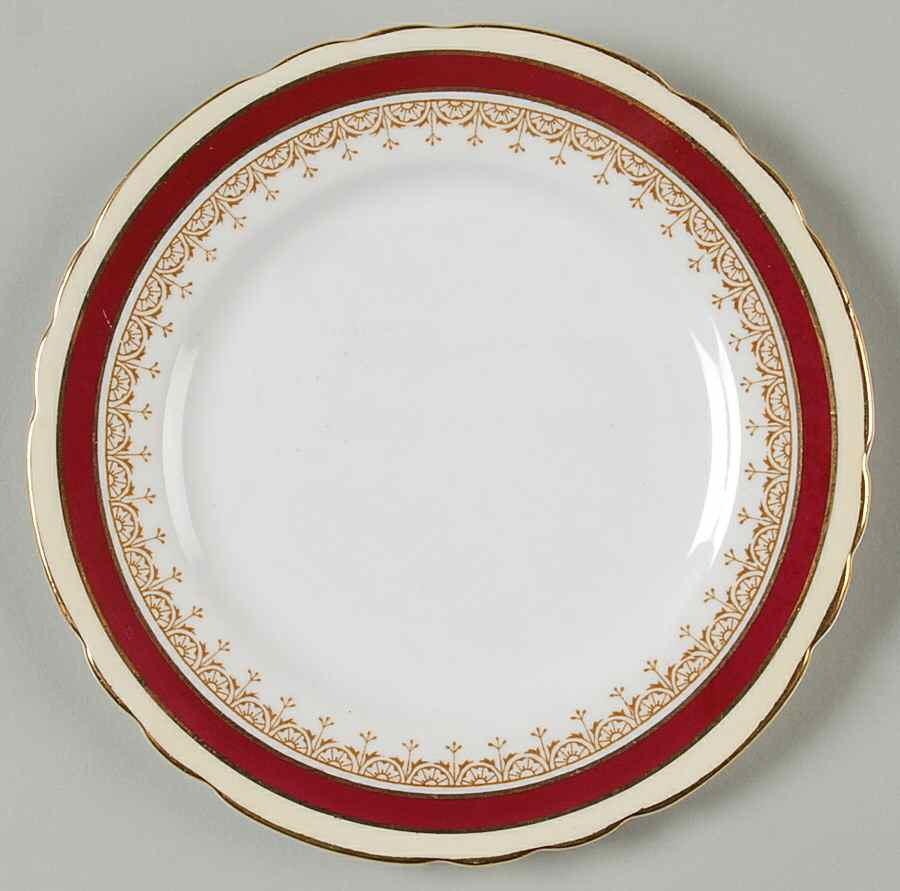 Wendover Maroon Bread & Butter Plate by John  Aynsley & Sons-1