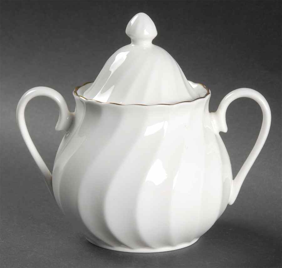 Whisper Gold Trim Sugar Bowl & Lid by John  Aynsley & Sons-1