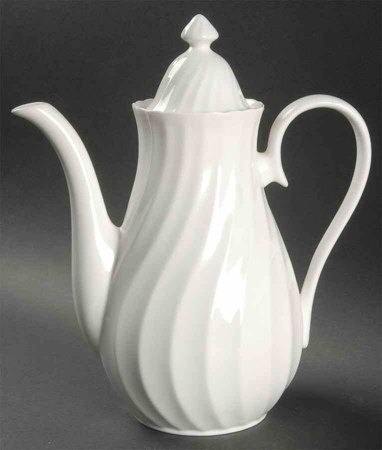 Whisper All White Coffee Pot & Lid by John  Aynsley & Sons-1