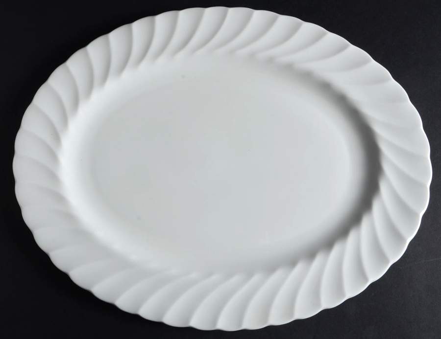 Whisper All White 15" Oval Serving Platter by John  Aynsley & Sons-1