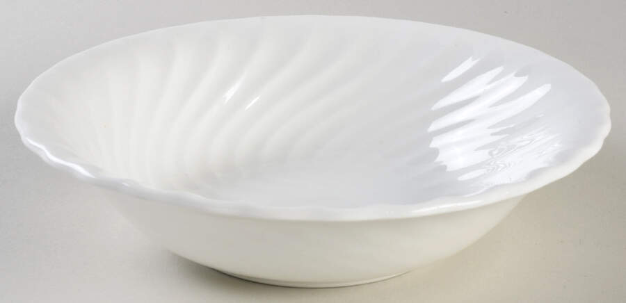 White Swirl Coupe Cereal Bowl by John  Aynsley & Sons-1