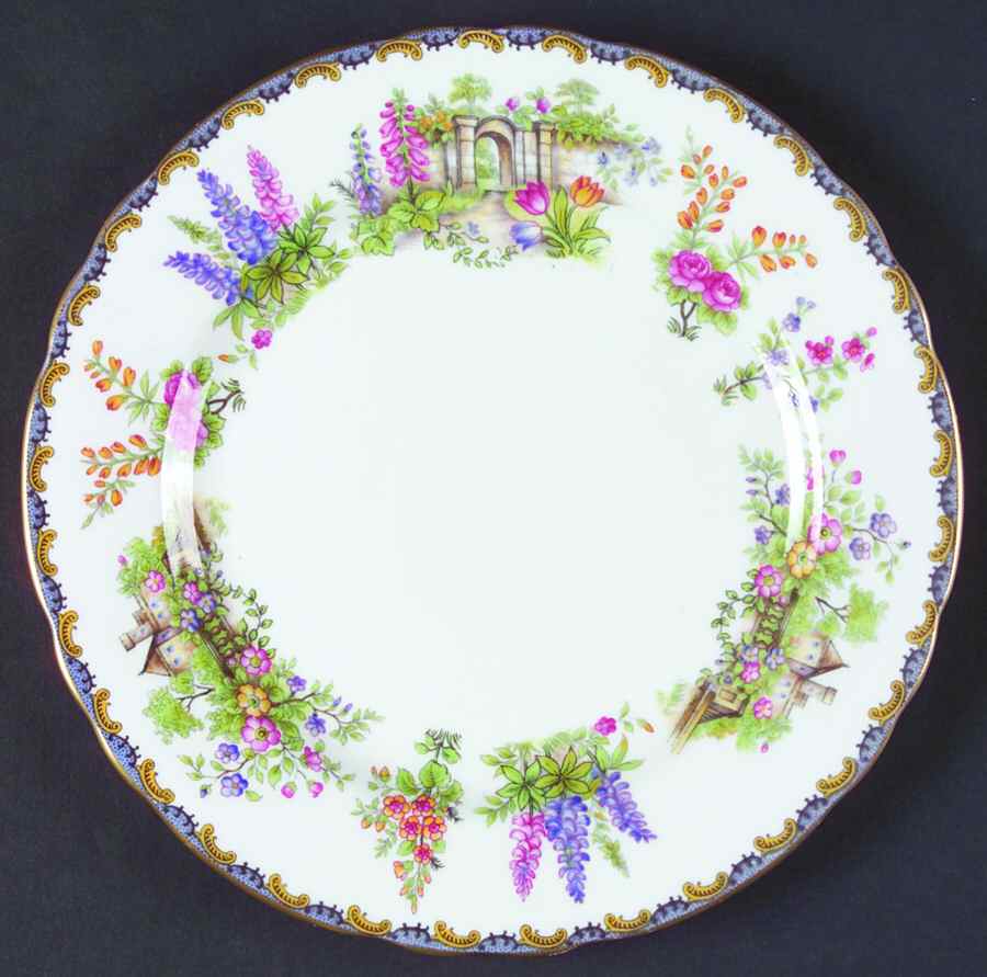 Wilton (Scalloped, Gold Trim) Salad Plate by John  Aynsley & Sons-1