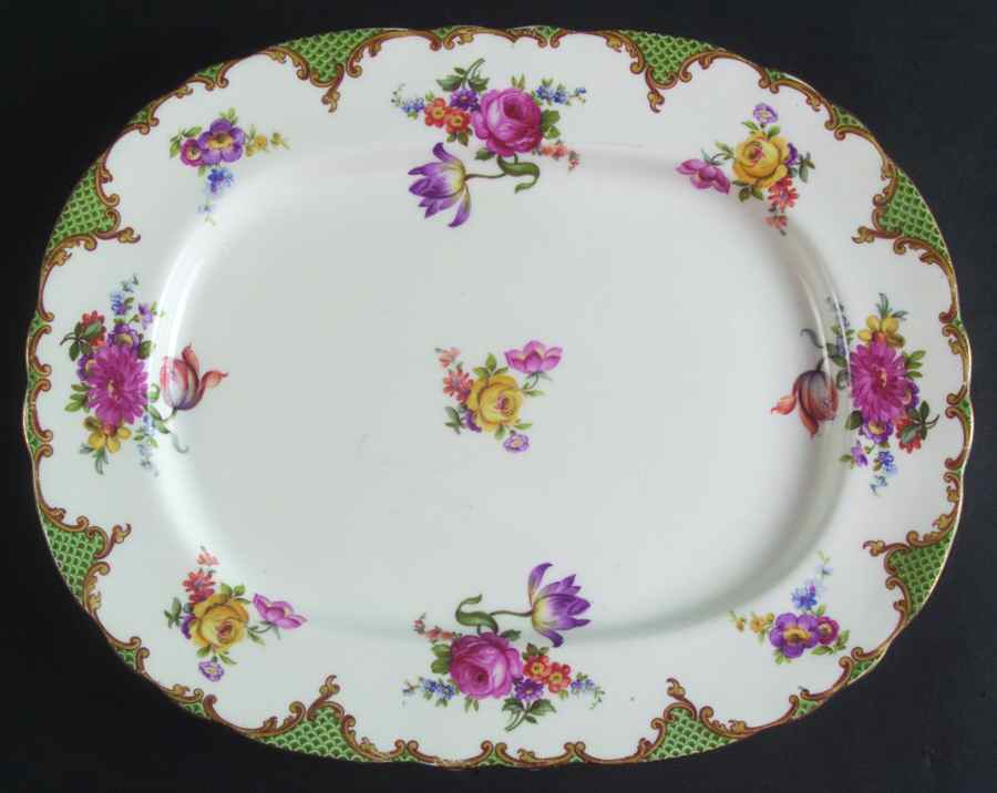 Wilton Green 11" Oval Serving Platter by John  Aynsley & Sons-1