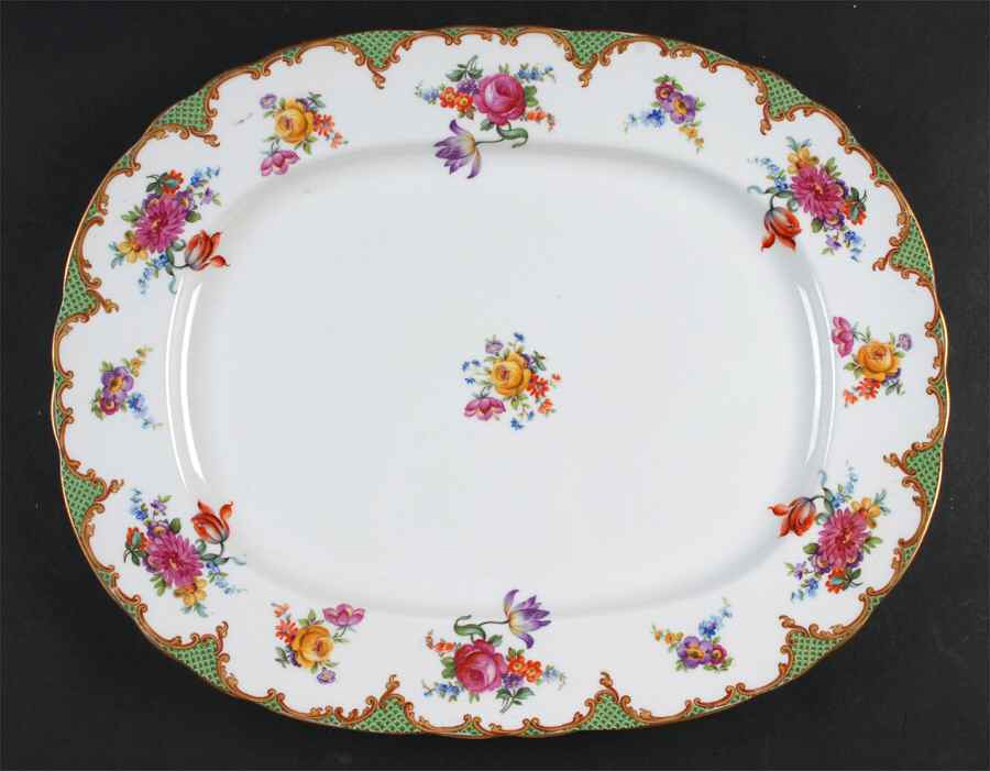 Wilton Green 15" Oval Serving Platter by John  Aynsley & Sons-1