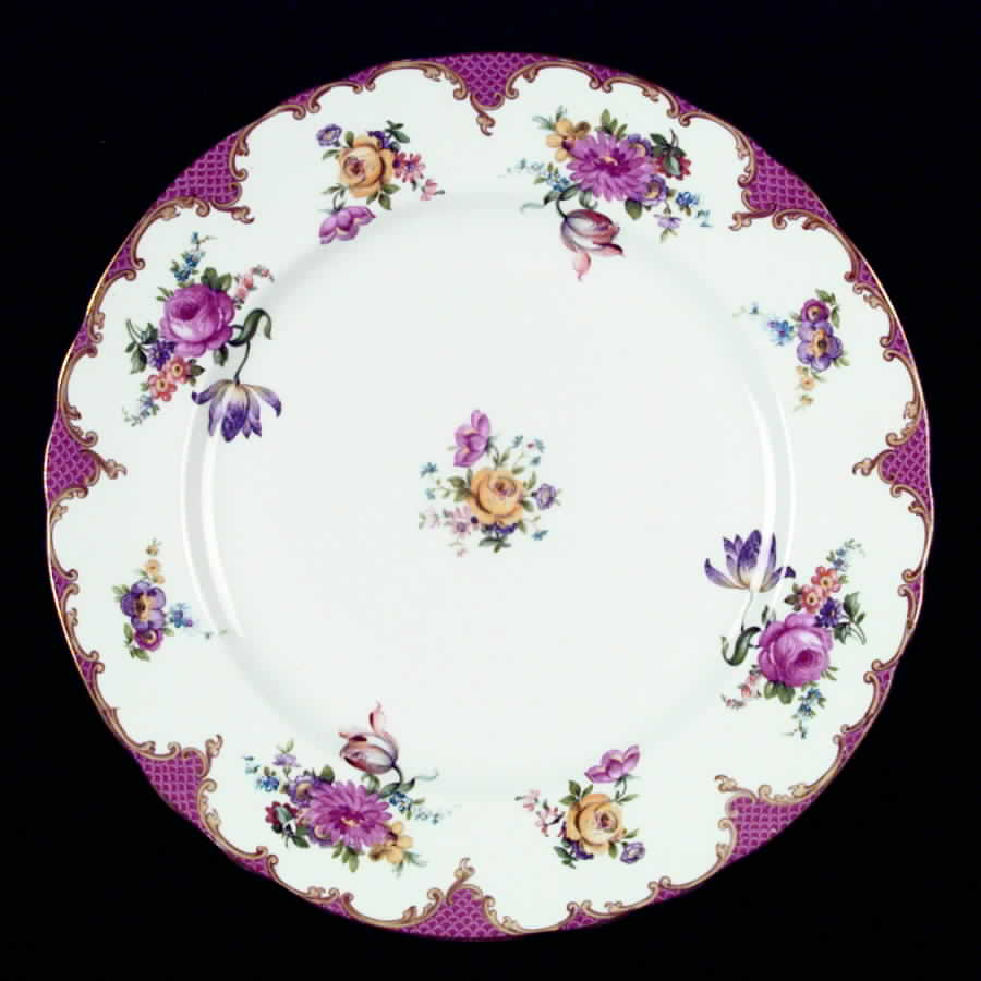 Wilton Pink Red (Scalloped) Dinner Plate by John  Aynsley & Sons-1