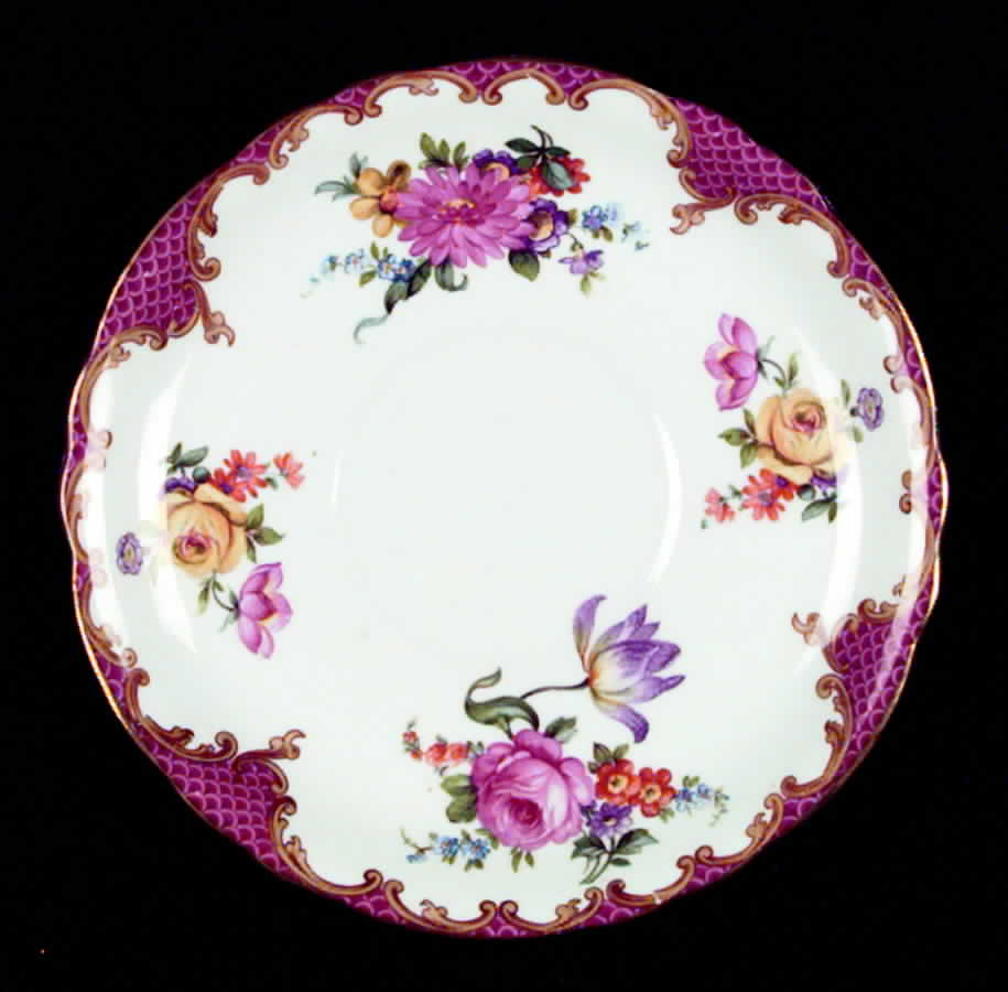 Wilton Pink Red (Scalloped) Saucer for Cream Soup Bowl by John  Aynsley & Sons-1