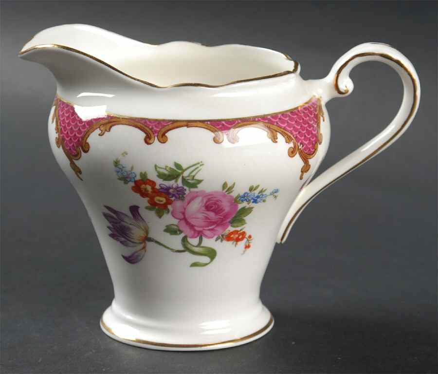 Wilton Pink Red (Scalloped) Creamer by John  Aynsley & Sons-1