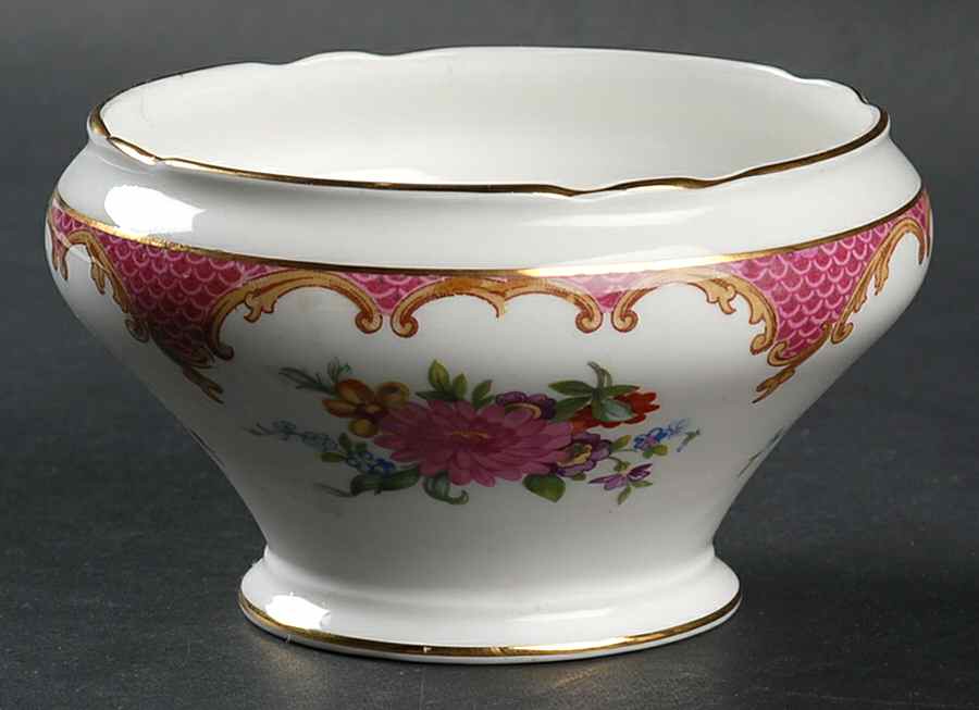 Wilton Pink Red (Scalloped) Open Sugar Bowl by John  Aynsley & Sons-1
