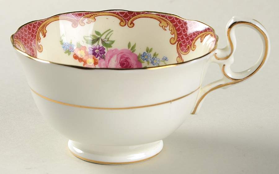 Wilton Pink Red (Scalloped) Footed Cup by John  Aynsley & Sons-1