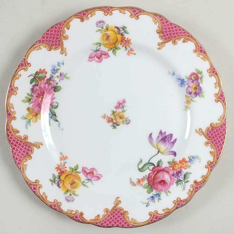 Wilton Pink Red (Scalloped) Dessert/Pie Plate by John  Aynsley & Sons-1