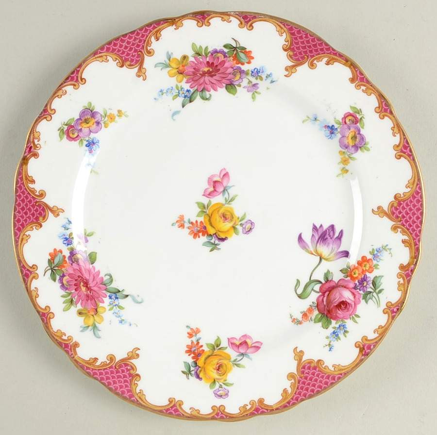 Wilton Pink Red (Scalloped) Salad Plate by John  Aynsley & Sons-1