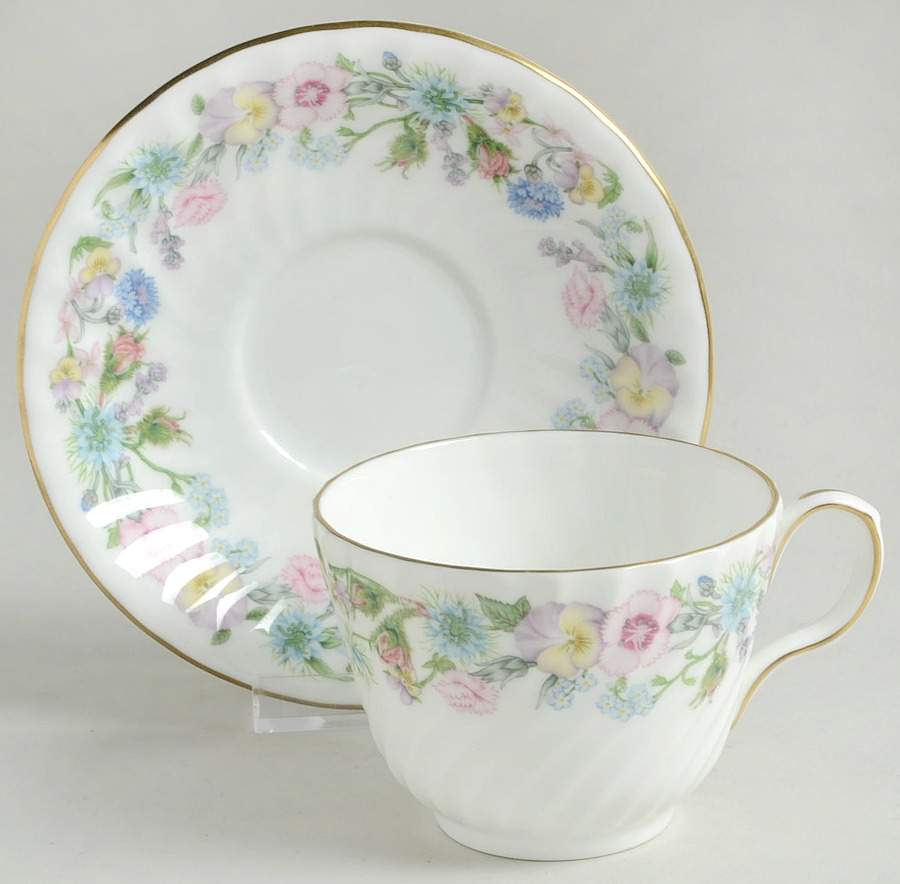 Wild Tudor Flat Cup & Saucer Set by John  Aynsley & Sons-1