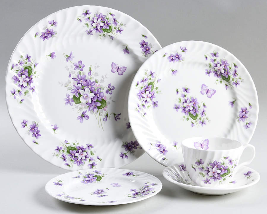 Wild Violets 5 Piece Place Setting by John  Aynsley & Sons-1