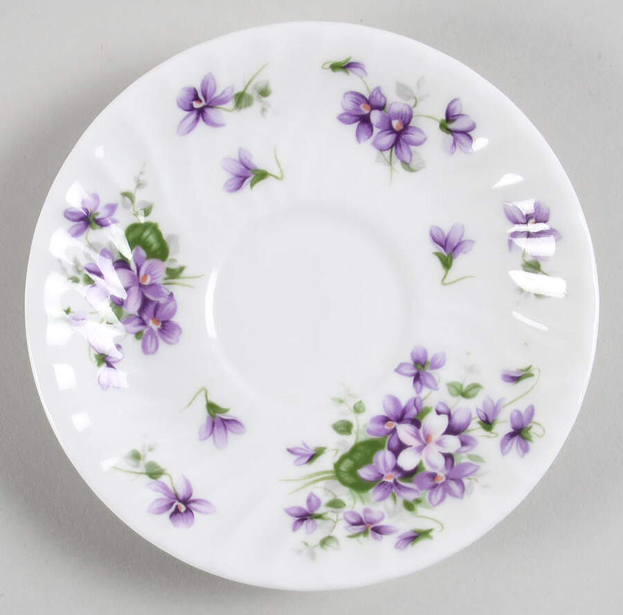 Wild Violets Saucer for Flat Cup by John  Aynsley & Sons-1