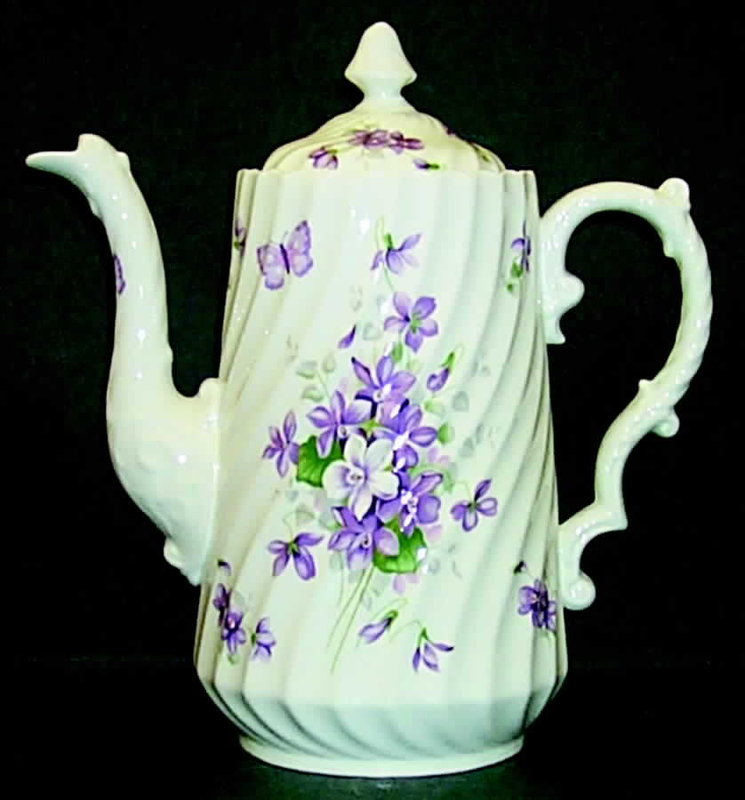 Wild Violets Coffee Pot & Lid by John  Aynsley & Sons-1