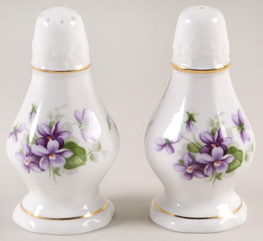 Wild Violets Salt & Pepper Set by John  Aynsley & Sons-1