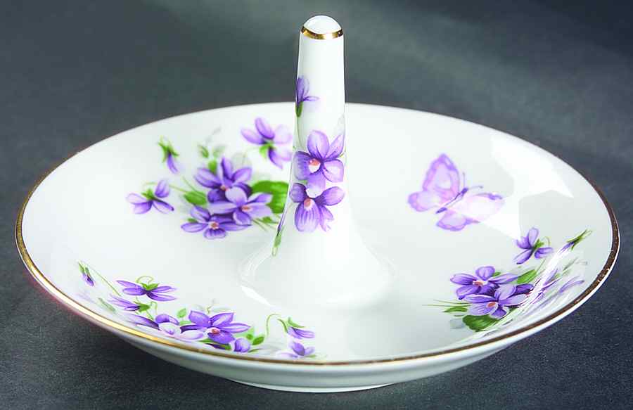 Wild Violets Ring Holder by John  Aynsley & Sons-1