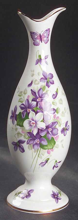 Wild Violets 9" Bud Vase by John  Aynsley & Sons-1
