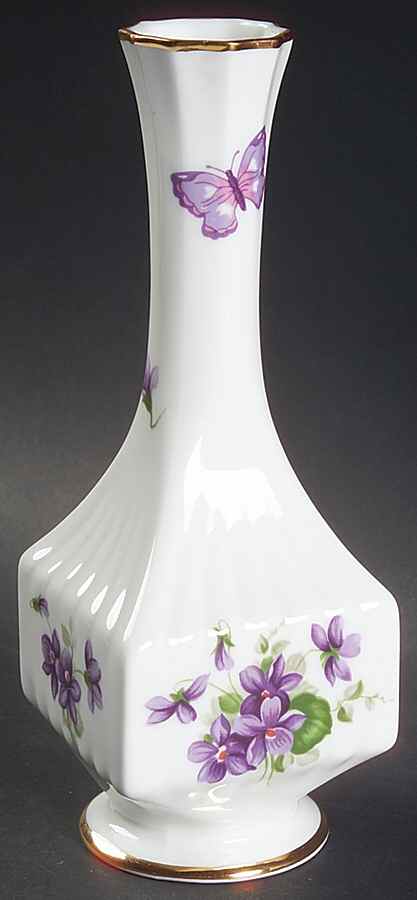 Wild Violets 7" Square Bud Vase by John  Aynsley & Sons-1