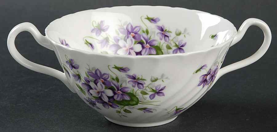 Wild Violets Flat Cream Soup Bowl by John  Aynsley & Sons-1