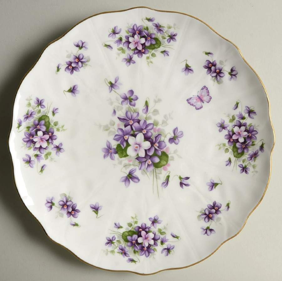 Wild Violets Cake Plate by John  Aynsley & Sons-1