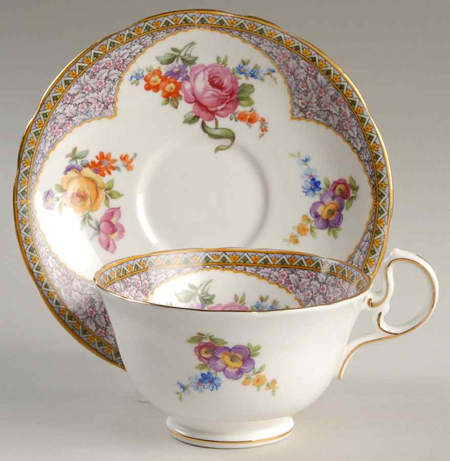 York Footed Cup & Saucer Set by John  Aynsley & Sons-1