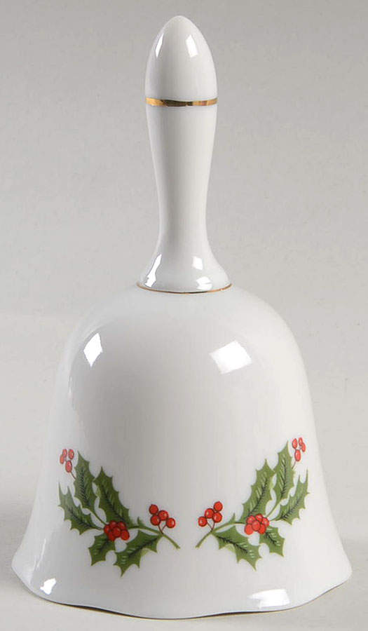 Christmas Holly (Porcelain) Bell by All the Trimmings-1