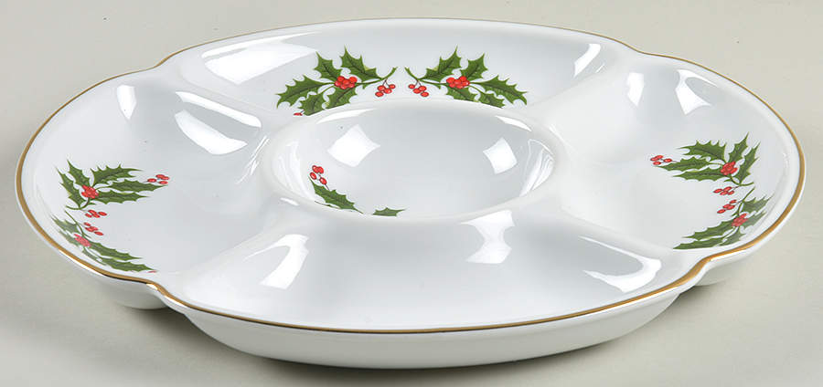 Christmas Holly (Porcelain) 5-Part Relish by All the Trimmings-1