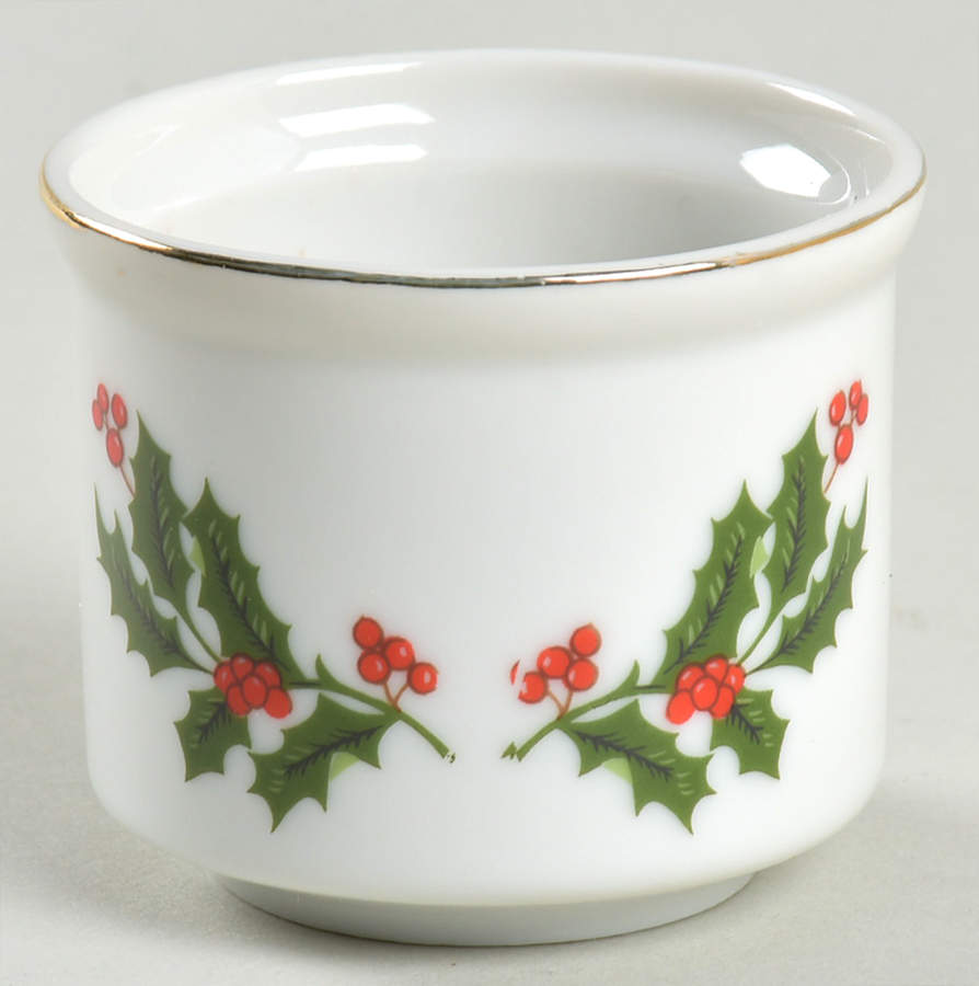 Christmas Holly (Porcelain) Votive Candleholder by All the Trimmings-1