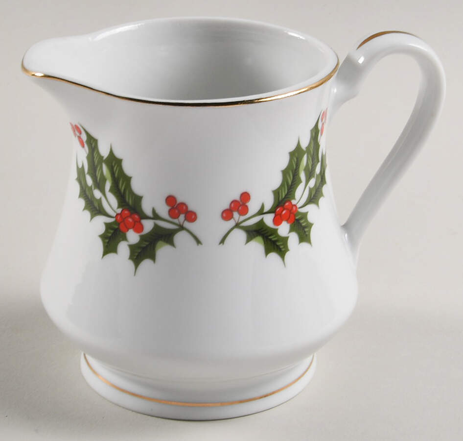 Christmas Holly (Porcelain) Creamer by All the Trimmings-1