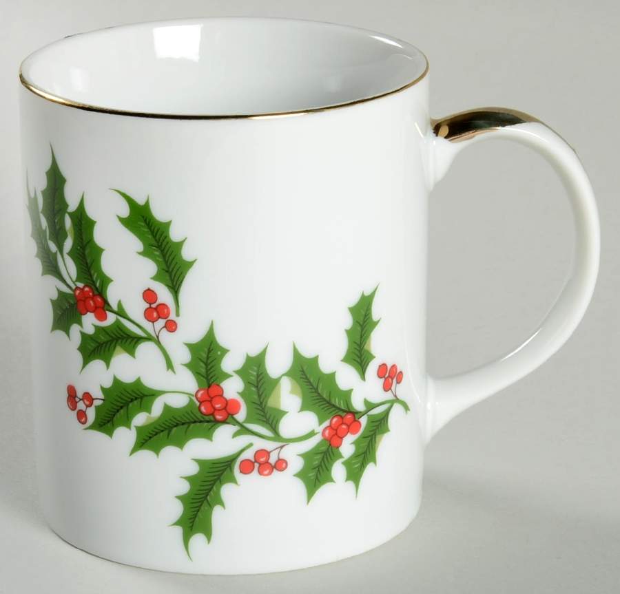 Christmas Holly (Porcelain) Mug by All the Trimmings-1