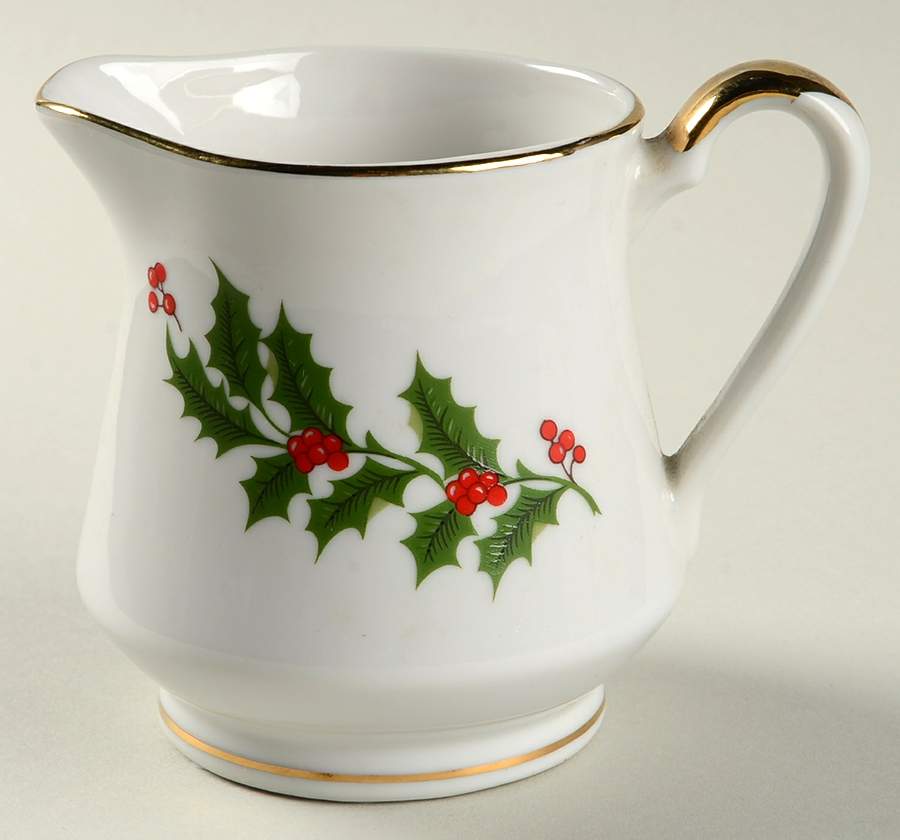 Christmas Holly (Porcelain) Creamer by All the Trimmings-1