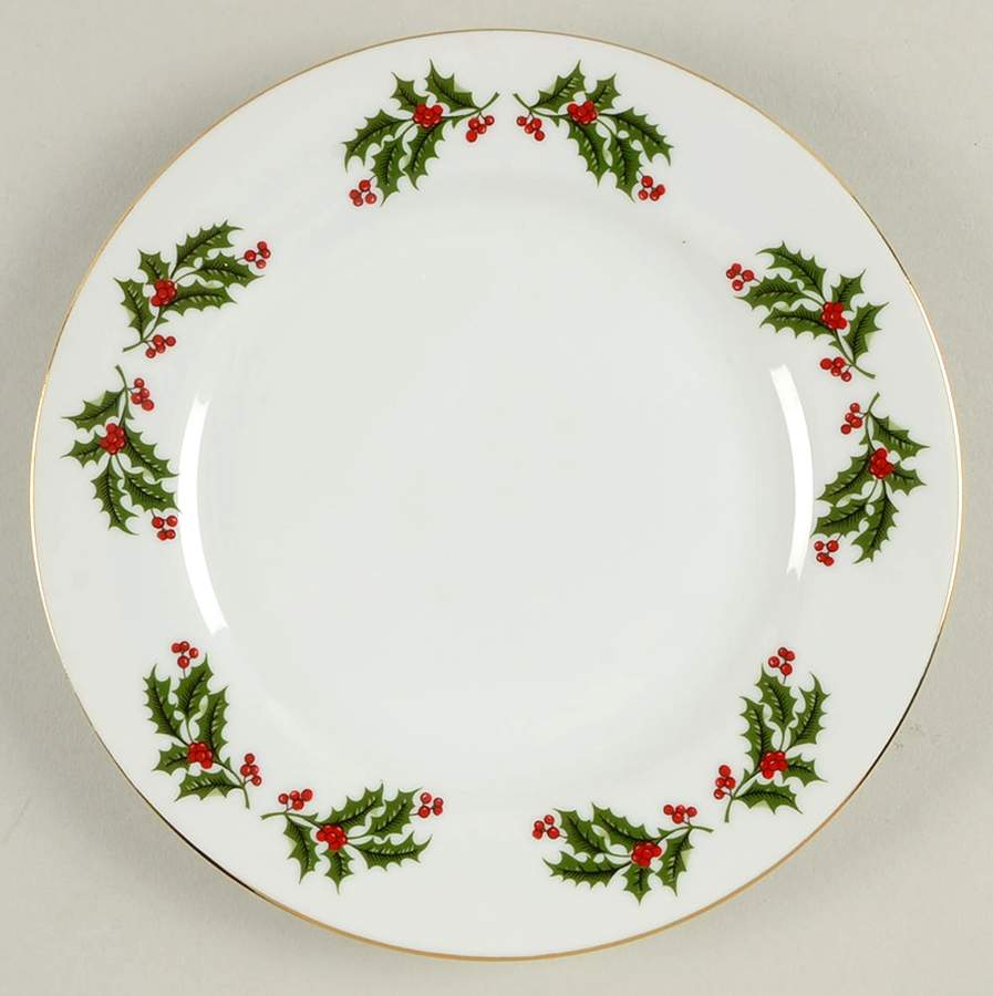 Christmas Holly (Porcelain) Salad Plate by All the Trimmings-1